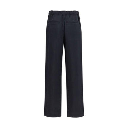 Casual Pants by Isabel Marant Étoile for women in polyamide viscose & cotton black & toile presents a tailored silhouette, showcasing a tailored relaxed-fit & regular-fit and long cut with a refined for a truly tailored aesthetic.