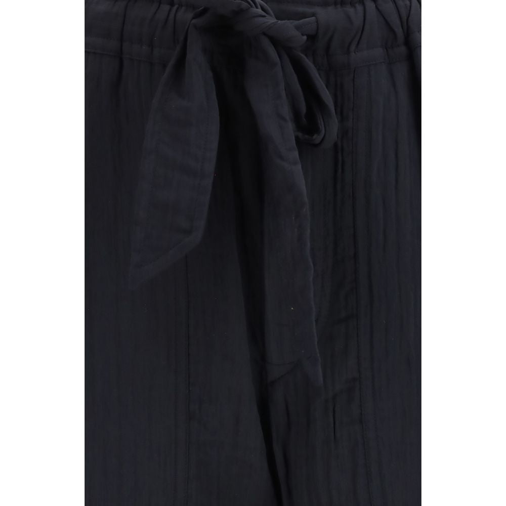 Casual Pants by Isabel Marant Étoile for women in polyamide viscose & cotton black & toile presents a refined pantology silhouette, artfully defined by a refined pantology relaxed-fit & regular-fit, long, and a sophisticated .