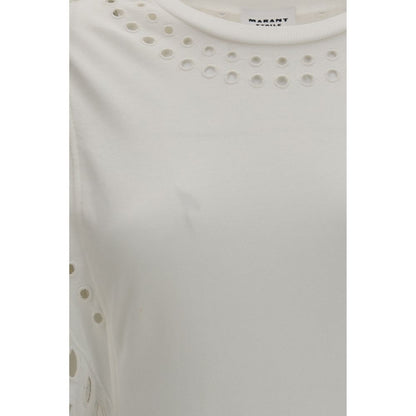Dress by Isabel Marant Étoile for women in organic cotton white, patterned & toile showcases a striking silhouette, elegantly detailed with a , refined round neckline, and a striking short for a striking finish.