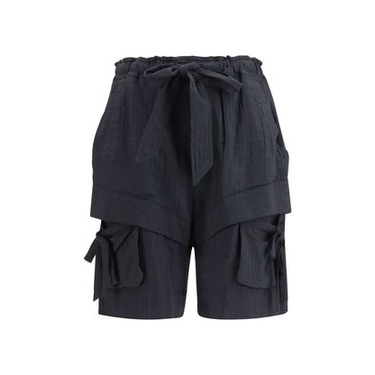 Cargo Shorts by Isabel Marant Étoile for women in polyamide viscose & cotton black & toile features an tailored silhouette, perfectly showcased in a tailored straight, relaxed-fit & regular-fit with a refined short and a sophisticated .