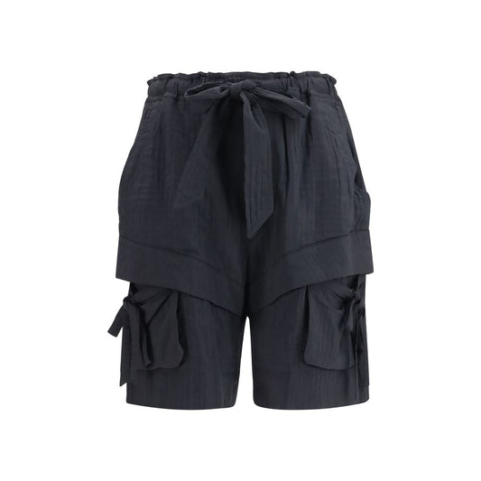 Cargo Shorts by Isabel Marant Étoile for women in polyamide viscose & cotton black & toile features an tailored silhouette, perfectly showcased in a tailored straight, relaxed-fit & regular-fit with a refined short and a sophisticated .