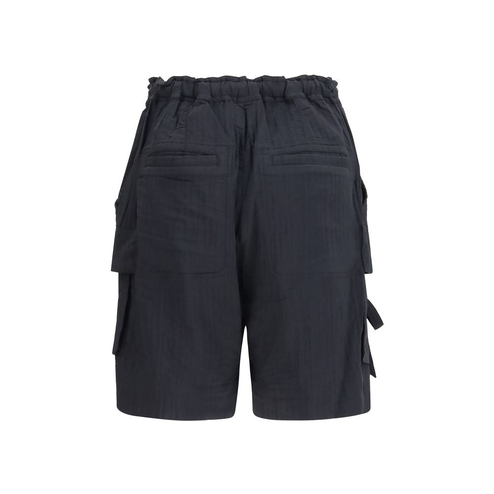 Cargo Shorts by Isabel Marant Étoile for women in polyamide viscose & cotton black & toile features an polished silhouette, showcasing a polished straight, relaxed-fit & regular-fit with a short and for a refined finish.
