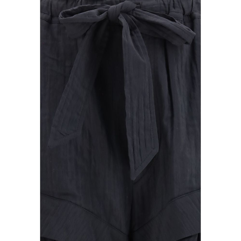 Cargo Shorts by Isabel Marant Étoile for women in polyamide viscose & cotton black & toile, featuring a summer chic straight, relaxed-fit & regular-fit design with a summer chic short and .