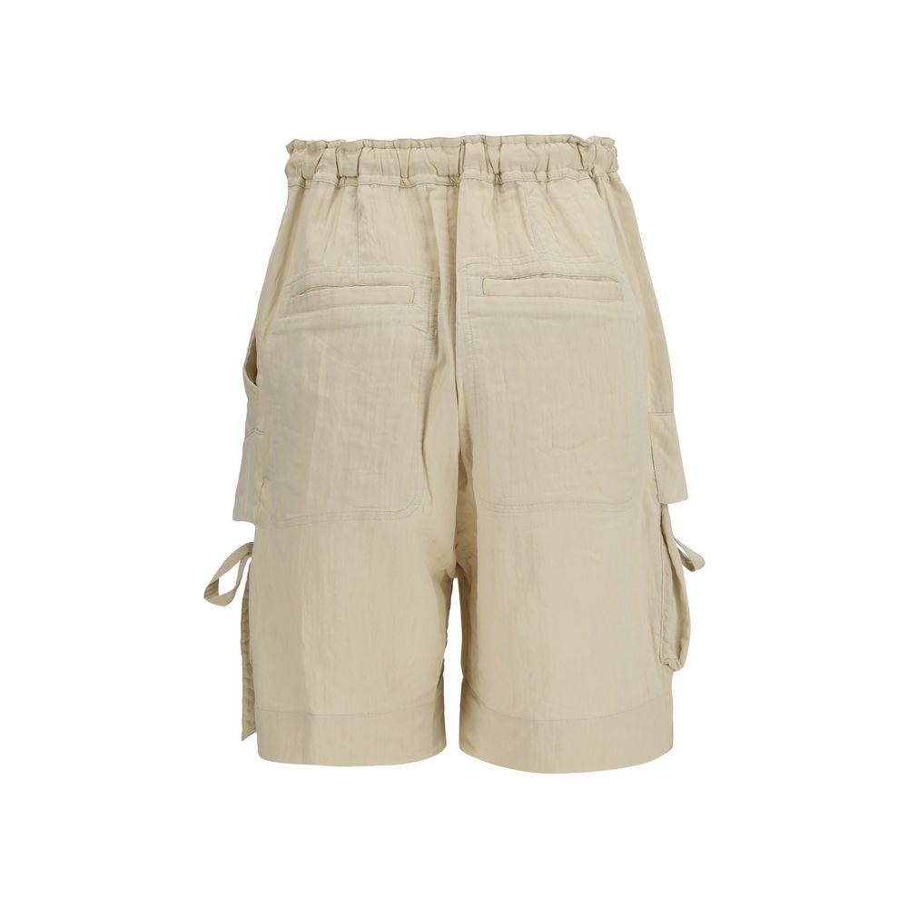 Cargo Shorts by Isabel Marant Étoile for women in polyamide viscose & cotton beige & toile features an utilitarian design, highlighting a utilitarian straight, relaxed-fit & regular-fit and short cut with a comfortable for a sophisticated, premium look.