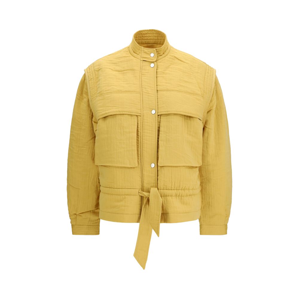 Overcoat by Isabel Marant Étoile for women in polyamide modal & cotton bicolour & toile showcases a enveloping silhouette, detailed with distinctive pockets and a enveloping round neckline.