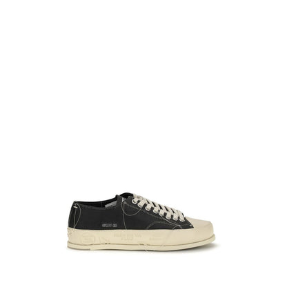 Premiata Men's Low Top Bos Taurus Calf Leather Sneakers - Black Print