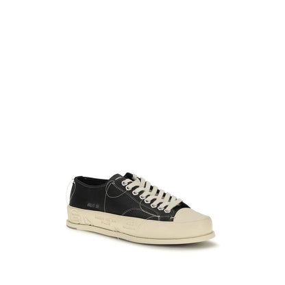 Premiata Men's Low Top Bos Taurus Calf Leather Sneakers - Black Print