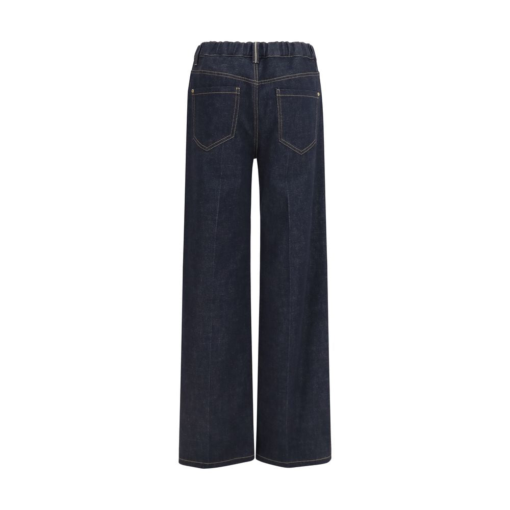 Palazzo Pants by Brunello Cucinelli for women in denim cotton blue features an sophisticated and regular-fit & wide with a precise long, creating a sophisticated and sophisticated silhouette.