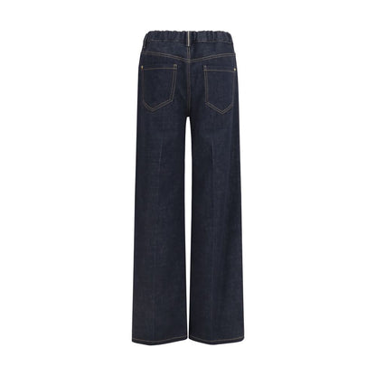 Palazzo Pants by Brunello Cucinelli for women in denim cotton blue features an sophisticated and regular-fit & wide with a precise long, creating a sophisticated and sophisticated silhouette.