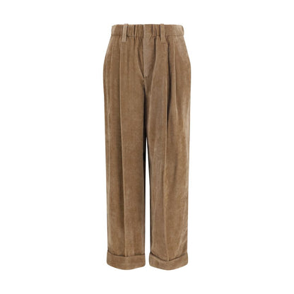 Casual Pants by Brunello Cucinelli for women in viscose cashmere & capra leather brown presents a refined pantology silhouette, artfully defined by a refined pantology regular-fit, long, and a sophisticated .