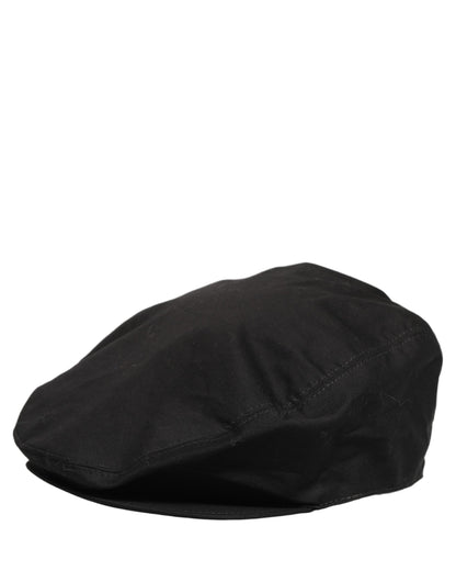 Dolce & Gabbana Men Black Cotton Stretch Newsboy Cloth Capello Hat