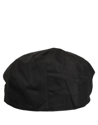Dolce & Gabbana Men Black Cotton Stretch Newsboy Cloth Capello Hat