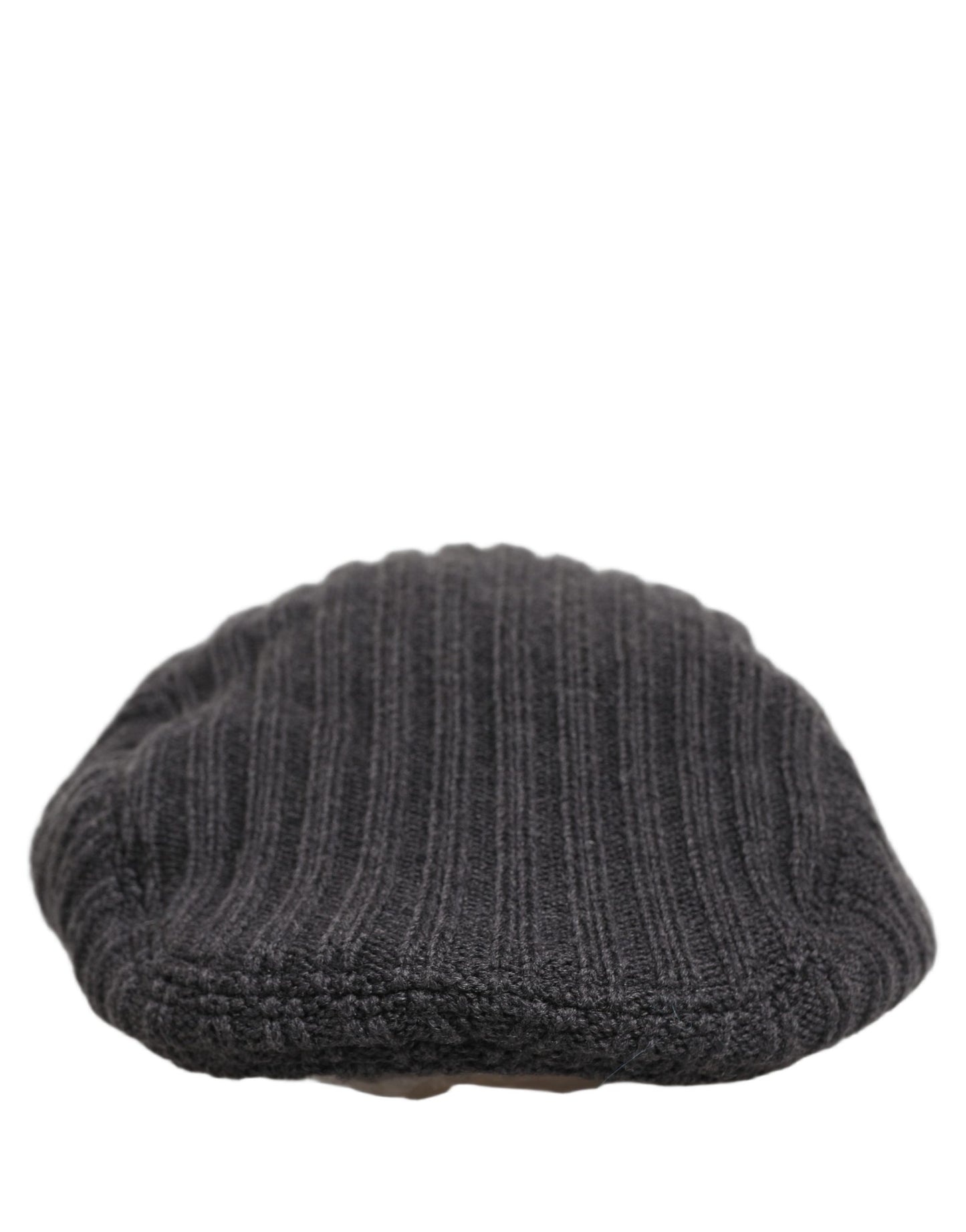 Dolce & Gabbana Men Dark Gray Wool Knitted Newsboy Capello Hat