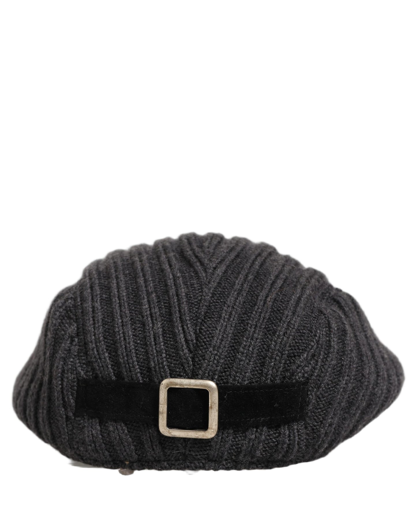 Dolce & Gabbana Men Dark Gray Wool Knitted Newsboy Capello Hat