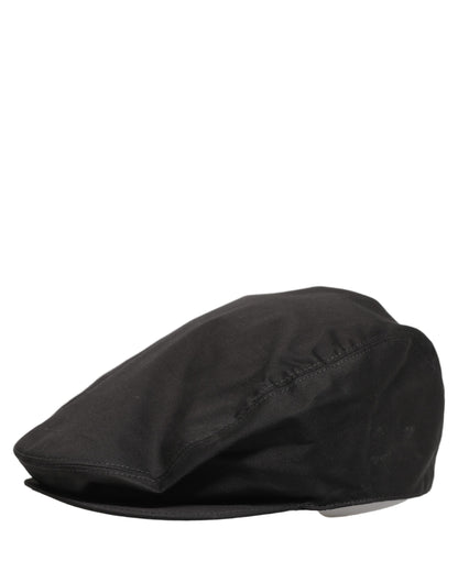 Dolce & Gabbana Men Black Cotton Stretch Newsboy Cloth Capello Hat
