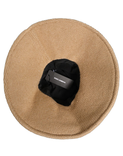 Dolce & Gabbana Women Brown Cotton Knit WideBrim Bucket Capello Hat