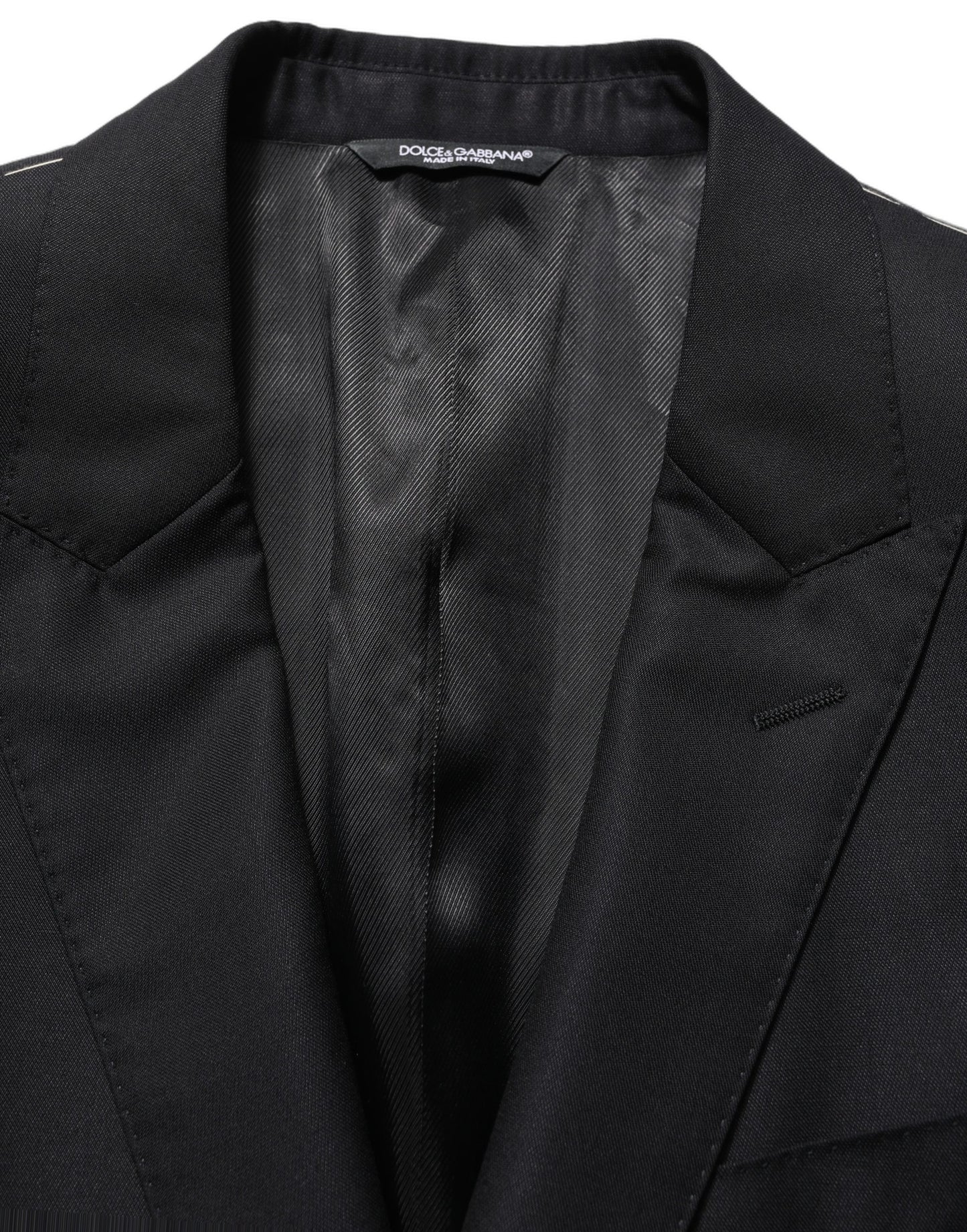 Dolce & Gabbana Black Wool Single Breasted Men Blazer Jacket