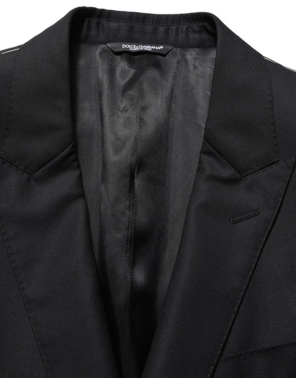 Dolce & Gabbana Black Wool Single Breasted Men Blazer Jacket