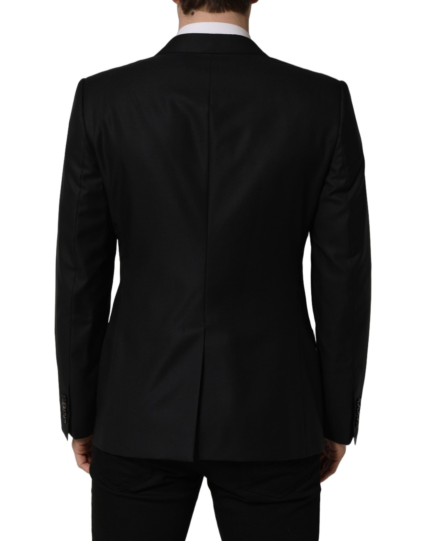Dolce & Gabbana Black Wool Single Breasted Men Blazer Jacket