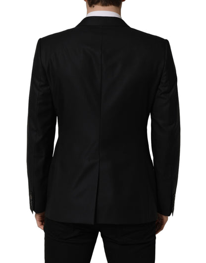 Dolce & Gabbana Black Wool Single Breasted Men Blazer Jacket
