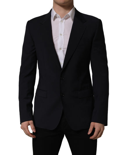 Dolce & Gabbana Black Wool Single Breasted Men Blazer Jacket