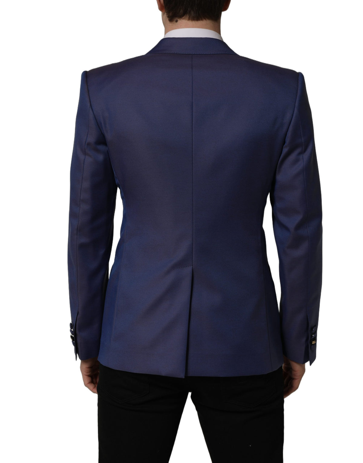 Dolce & Gabbana Men's Double Breasted Virgin Wool Viscose & Polyester Blazer - Blue