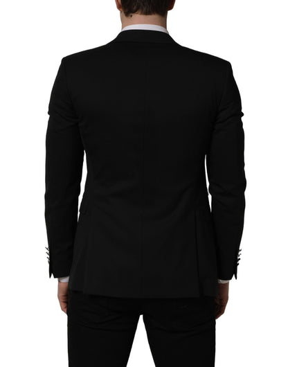 Dolce & Gabbana Men's Single Breasted Virgin Wool Polyester & Viscose Blazer - Black
