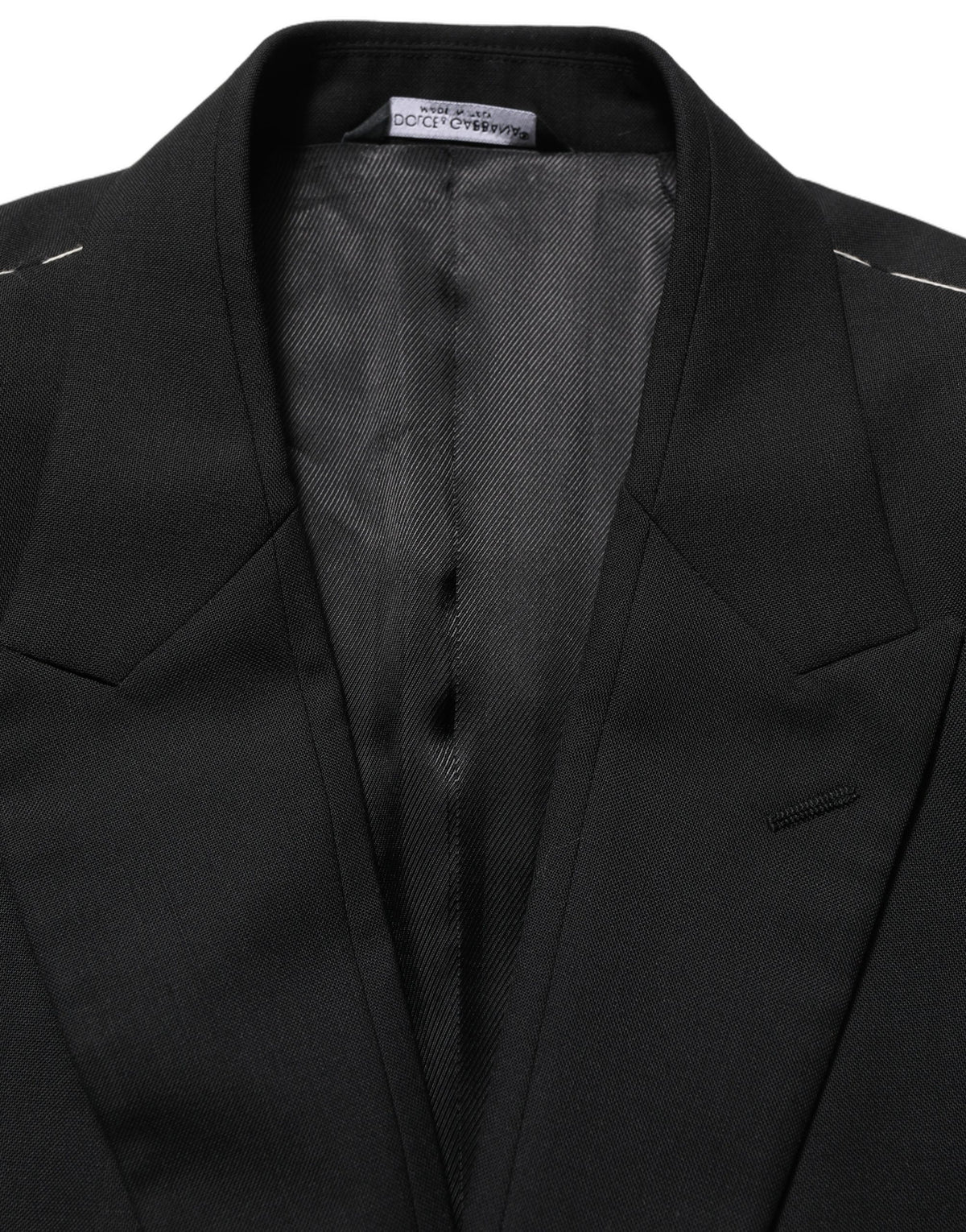 Dolce & Gabbana Men's Single Breasted Virgin Wool Viscose & Cupro Blazer - Black