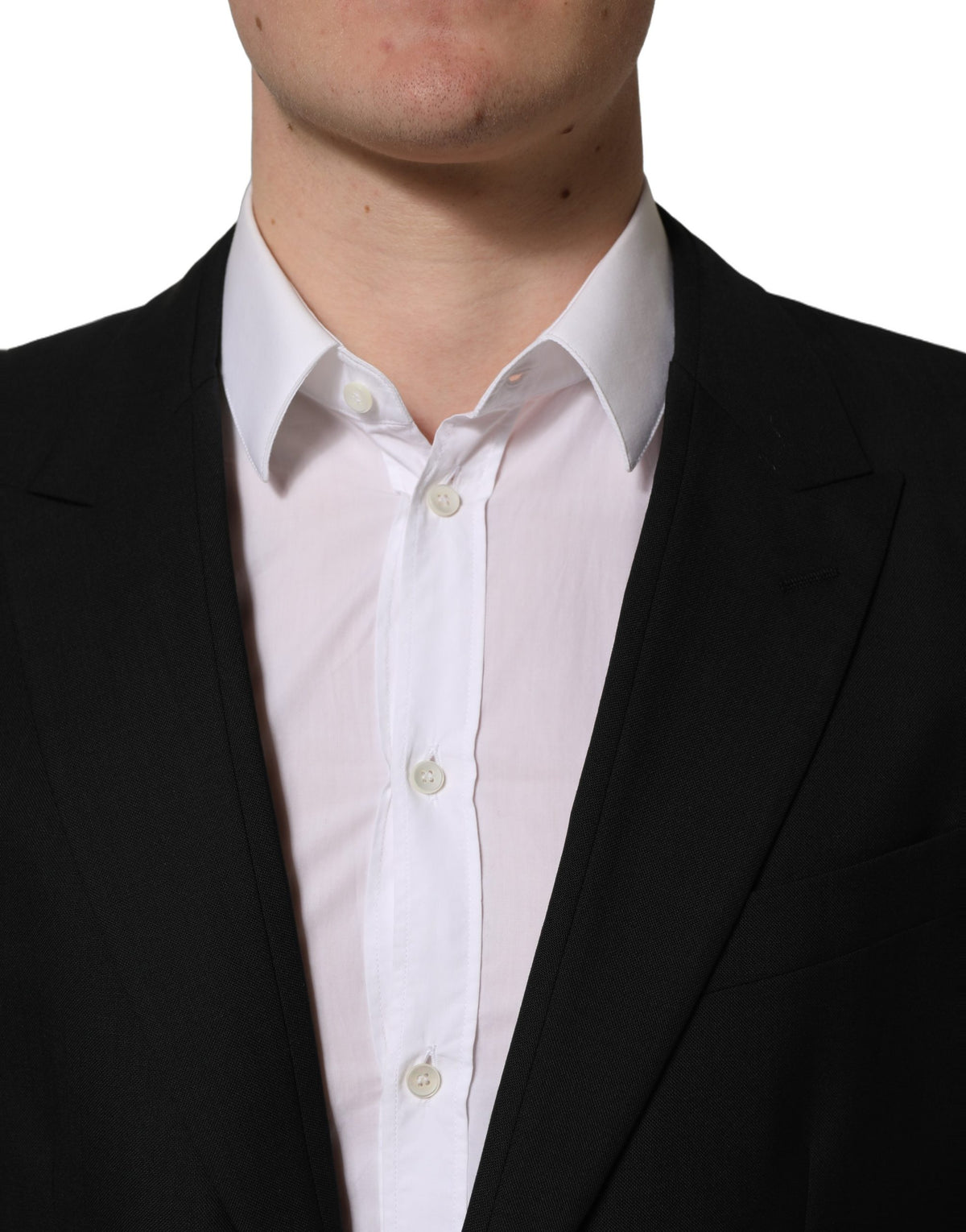 Dolce & Gabbana Men's Single Breasted Virgin Wool Viscose & Cupro Blazer - Black