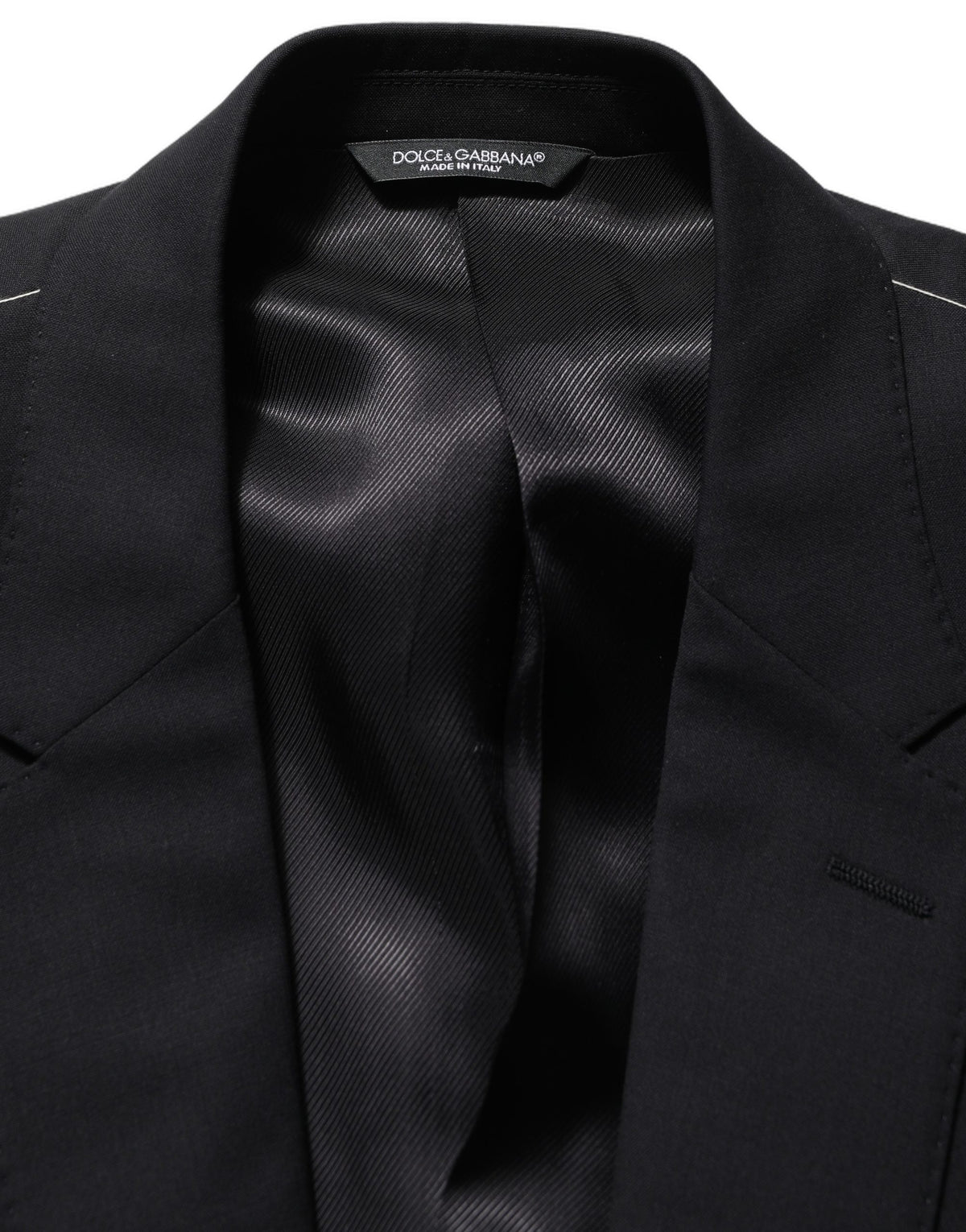 Dolce & Gabbana Men's Single Breasted Virgin Wool Viscose & Cupro Blazer - Black