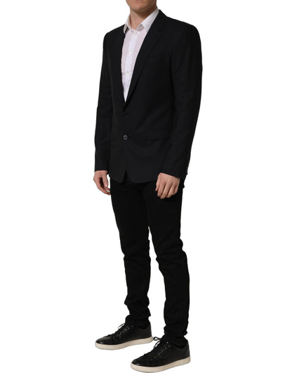 Dolce & Gabbana Black Wool Single Breasted Blazer Jacket