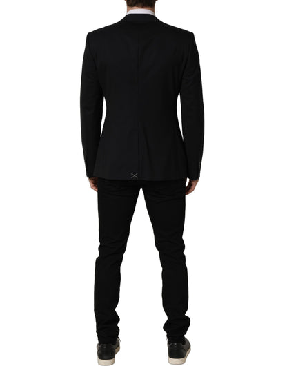Dolce & Gabbana Men's Single Breasted Virgin Wool Viscose & Cupro Blazer - Black