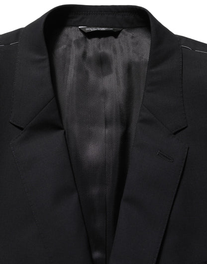 Dolce & Gabbana Black Wool Single Breasted Blazer Jacket