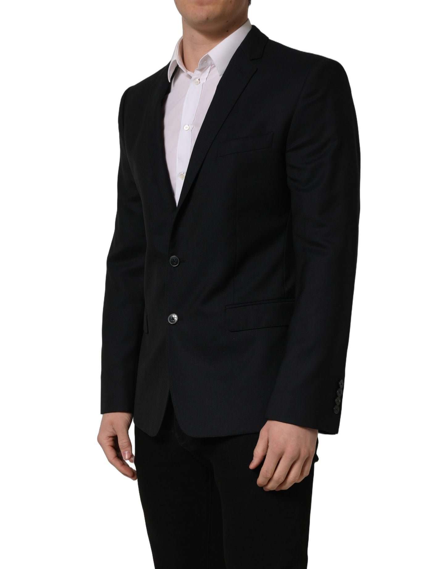 Dolce & Gabbana Black Wool Single Breasted Blazer Jacket