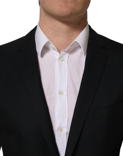 Dolce & Gabbana Black Wool Single Breasted Blazer Jacket