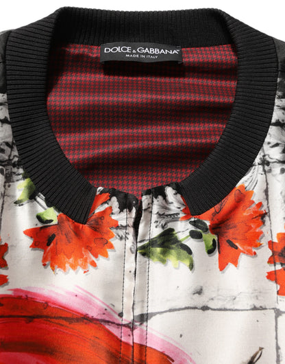 Dolce & Gabbana Men's Silk Bomber Jacket - Multicolor Print