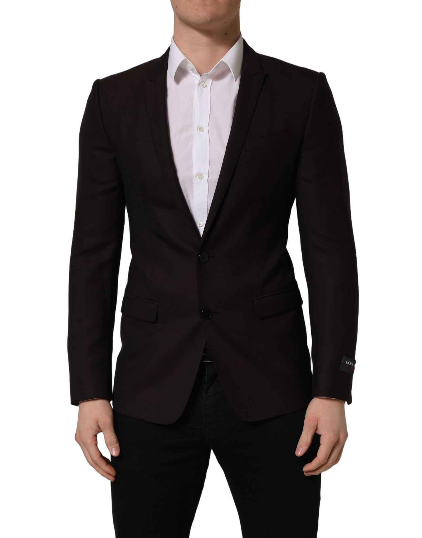 Dolce & Gabbana Brown Wool GOLD Single Breasted Men Jacket