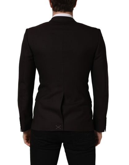 Dolce & Gabbana Brown Wool GOLD Single Breasted Men Jacket