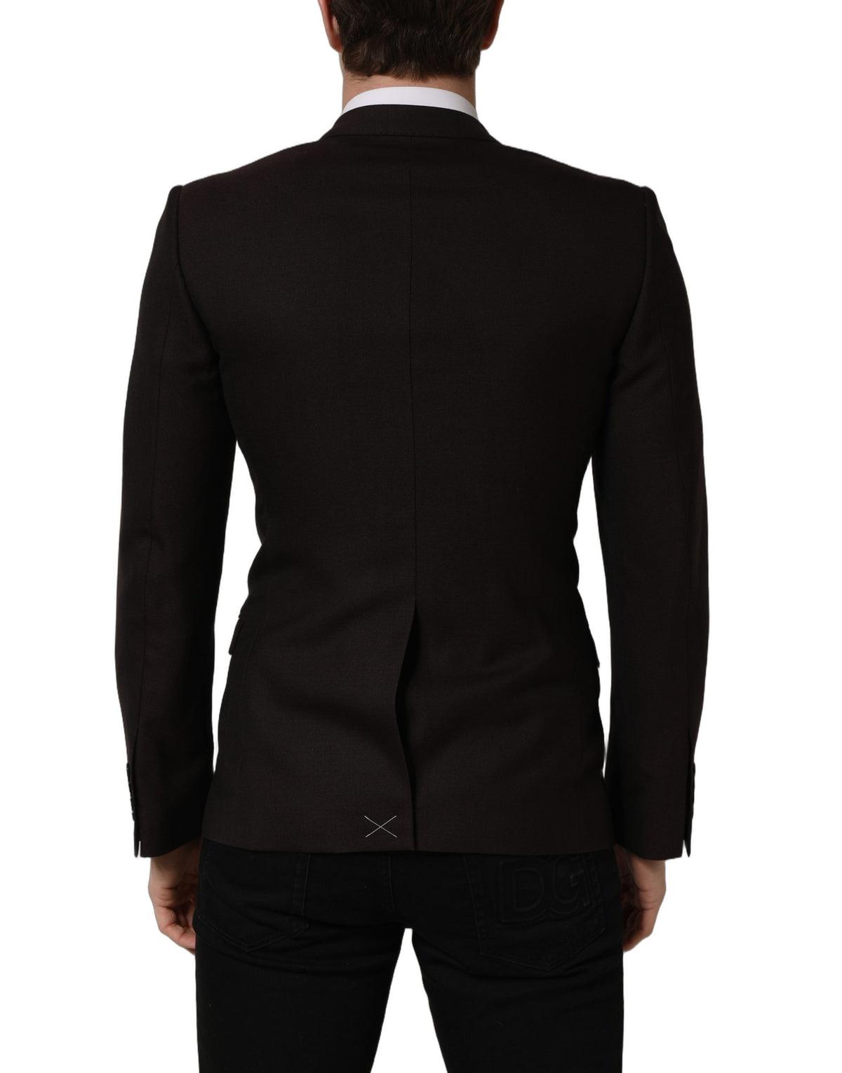 Dolce & Gabbana Men's Single Breasted Viscose & Virgin Wool Blazer - Black Brown Gold