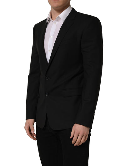 Dolce & Gabbana Black Wool Single Breasted Blazer Jacket