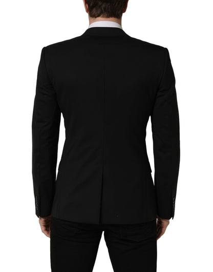 Dolce & Gabbana Men's Single Breasted Virgin Wool Viscose & Cupro Blazer - Black
