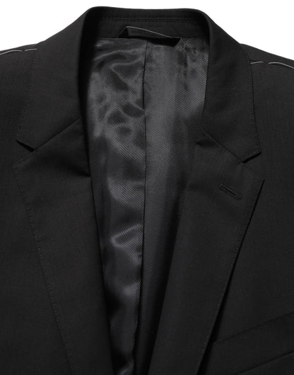 Dolce & Gabbana Black Wool Single Breasted Blazer Jacket