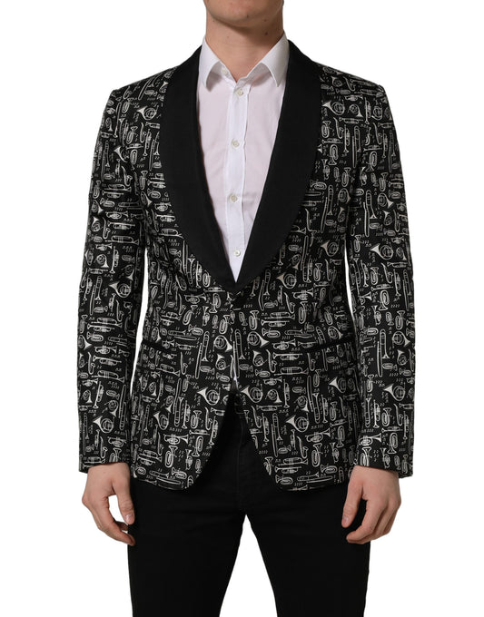 Blazer by Dolce & Gabbana for men in virgin wool viscose polyester & crystal black & red presents a distinguished silhouette, detailed with a distinguished wrap single-breasted neckline and distinctive for a truly sophisticated finish.