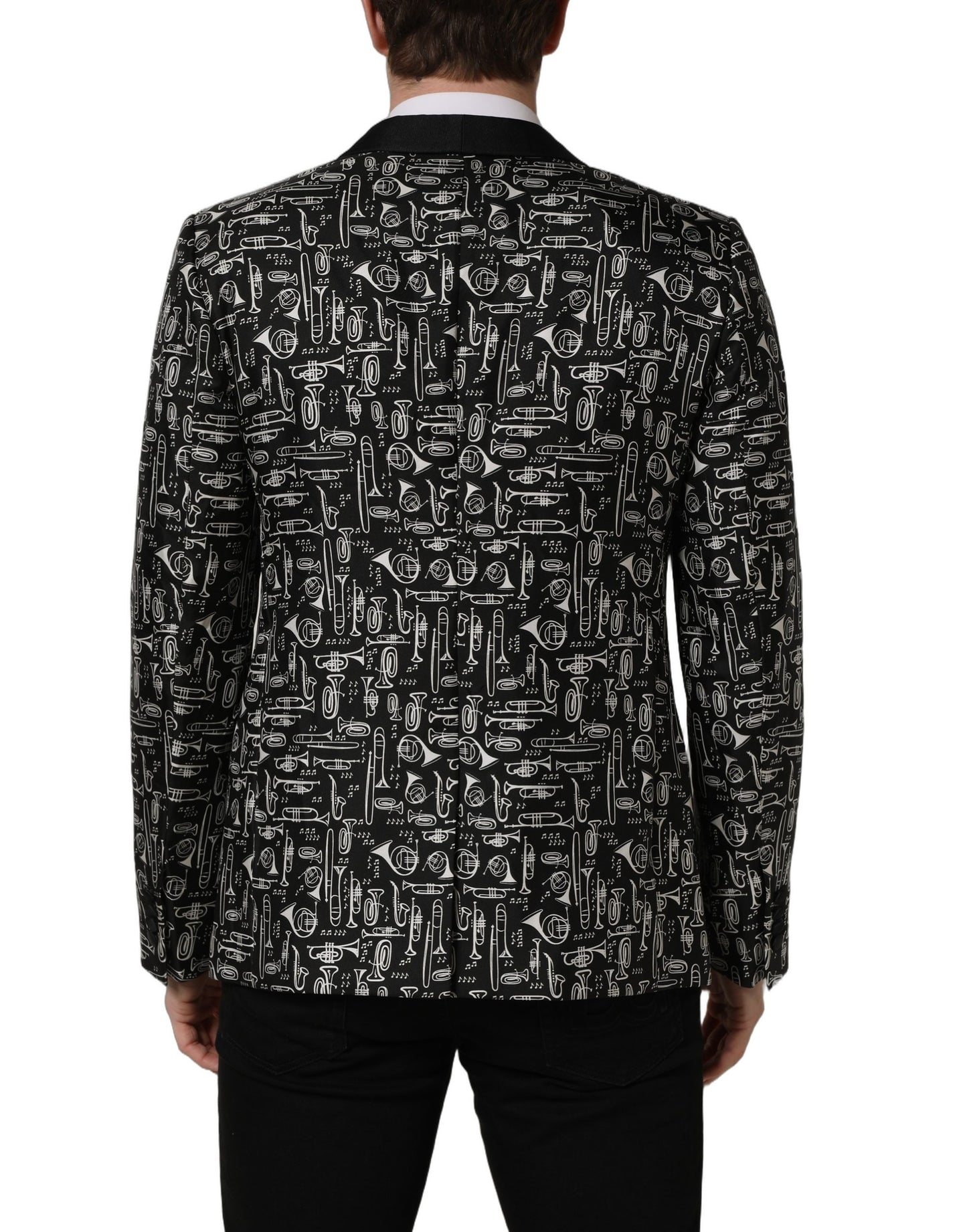 Dolce & Gabbana Black Crystal Embellished Coat Blazer Jacket