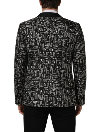 Dolce & Gabbana Black Crystal Embellished Coat Blazer Jacket