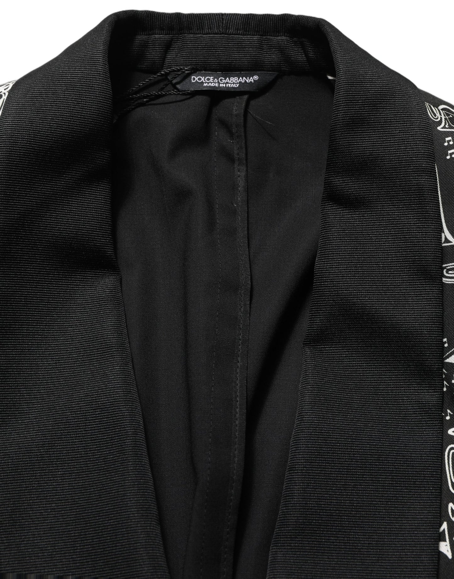 Dolce & Gabbana Black Crystal Embellished Coat Blazer Jacket