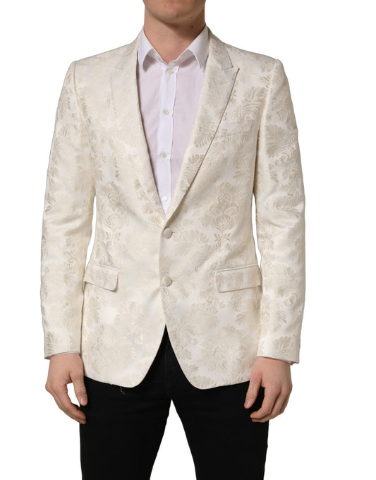 Blazer by Dolce & Gabbana for men in nylon polyester & acetate black, white & floral features an sartorial silhouette, showcasing a sophisticated single-breasted neckline and sartorial for a truly sartorial finish.