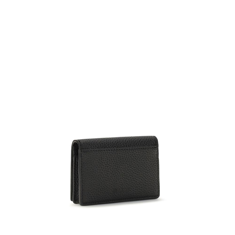 Cardholder Wallet by Ganni for women in tu polyester polyurethane grained leather black & signature showcases a enchanting silhouette, artfully detailed with the signature style of the TU Polyester Polyurethane Grained Leather Cardholder Wallet and functional card-organization compact-design.