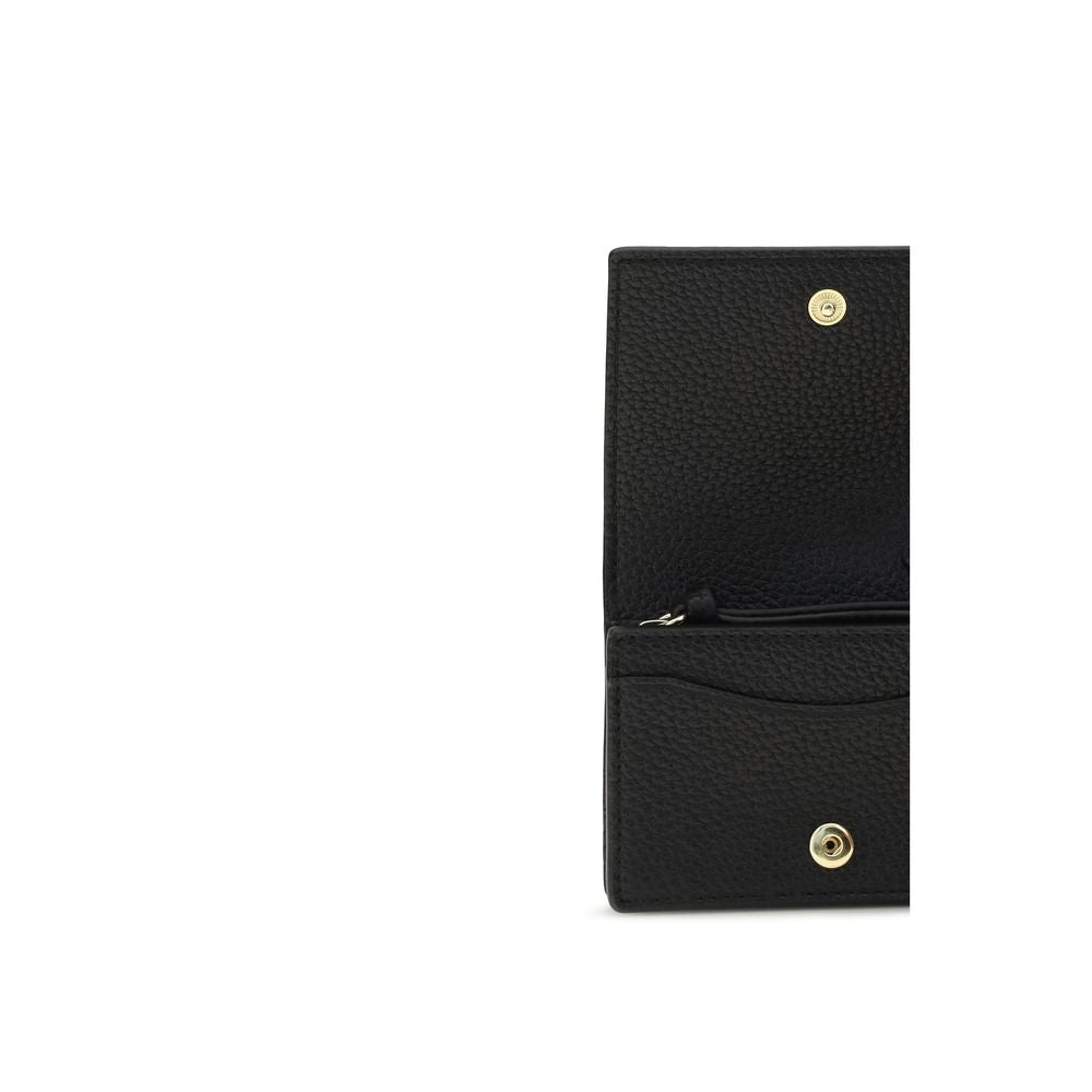 Cardholder Wallet by Ganni for women in tu polyester polyurethane grained leather black & signature features a sleek silhouette, showcasing the sleek TU Polyester Polyurethane Grained Leather Cardholder Wallet design with sophisticated card-organization compact-design for a premium look.