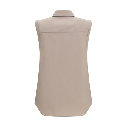 Shirt by Brunello Cucinelli for women in stretch polyamide cotton beige & signature, featuring a nuanced and nuanced for a sophisticated finish.